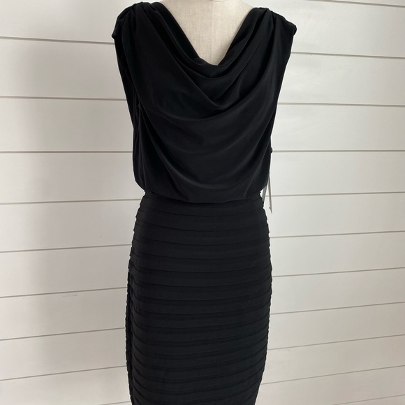 Brand new Adrianna  Papell black cowl neck shirt dress - Picture 2 of 6